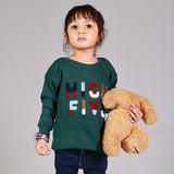 GREEN "HIGH FIVE" EMBROIDERED TERRY FABRIC SWEATSHIRT