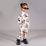 GREY MINNIE MOUSE PRINT TERRY FABRIC WINTERS SUIT