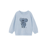 LIGHT BLUE KOALA PRINT TERRY FABRIC SWEATSHIRT