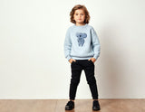 LIGHT BLUE KOALA PRINT TERRY FABRIC SWEATSHIRT