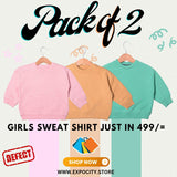 PACK OF 2 PLAIN GIRLS SWEATSHIRTS (DEFECTED)