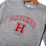 NEW GREY HARVARD H PRINTED SWEATSHIRT