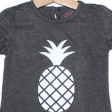 GREY PINEAPPLE PRINTED T-SHIRT TOP