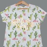 WHITE MINI BOSS FLORAL PRINTED TOP T-SHIRT FOR GIRLS - Expo City