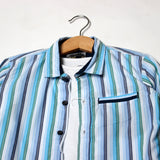 NEW WHITE WITH GREY & MAROON STRIPES FULL SLEEVES CASUAL SHIRT FOR BOYS