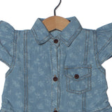 NEW DENIM LIGHT BLUE COLAR FROCK FOR GIRLS