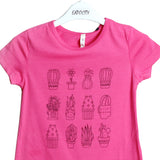 Blush Pink Cactus & Plants Printed T-shirt Top for Girls - Expo City