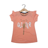 NEW PEACH TIME TO GLITTER PRINTED T-SHIRT