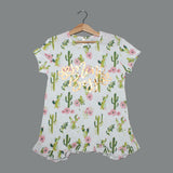 WHITE MINI BOSS FLORAL PRINTED TOP T-SHIRT FOR GIRLS - Expo City