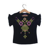 NEW NAVY BLUE DESIGN PRINTED T-SHIRT TOP FOR GIRLS