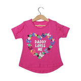 NEW PINK DADDY LOVES ME PRINTED T-SHIRT TOP FOR GIRLS