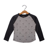 NEW LIGHT GREY WITH DARK GREY CROCODILE PRINTED FULL SLEEVE T-SHIRT