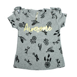 Light Grey Awesome  Printed T-Shirt - Expo City