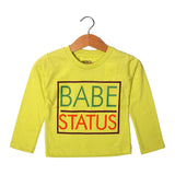 NEW GREEN BABE STATUS PRINTED FULL SLEEVE T-SHIRT