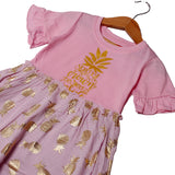 NEW PINK PINEAPPLE STAND TALL PRINTED T-SHIRT TOP FOR GIRLS