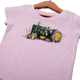 NEW PINK TRACTOR PRINTED T-SHIRT FOR GIRLS