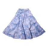 NEW LONG SKY BLUE WITH WHITE LEAVES PRINTED SKIRT FOR GIRLS
