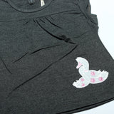 CHARCOAL GREY DUCK PRINTED T-SHIRT