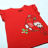 RED PARROT PRINTED T-SHIRT FOR GIRLS