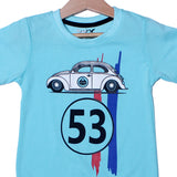 NEW SKY BLUE CAR 53 PRINTED T-SHIRT FOR BOYS