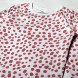 WHITE WITH LEOPARD DOTS PRINTED FULL SLEEVES ROMPERS