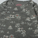 GREY FULL SLEEVES SNOW PRINTED TOP FOR GIRLS