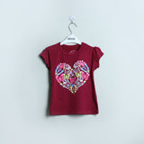 Maroon Butterfly Printed T-Shirt - Expo City