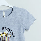 Light Grey Happy Ending Printed T-Shirt - Expo City