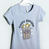 Light Grey Happy Ending Printed T-Shirt - Expo City