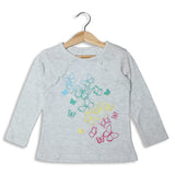 NEW LIGHT GREY BUTTERFLY PRINTED T-SHIRT FOR GIRLS