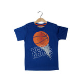 NEW ROYAL BLUE BASE BALL RISE ABOVE PRINTED T-SHIRT FOR BOYS
