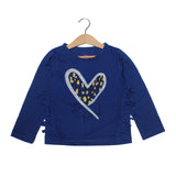 NEW ROYAL BLUE BE KIND PRINTED T-SHIRT TOP FOR GIRLS