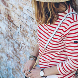 Stripes Fulll Sleeves T-shirt For  Women