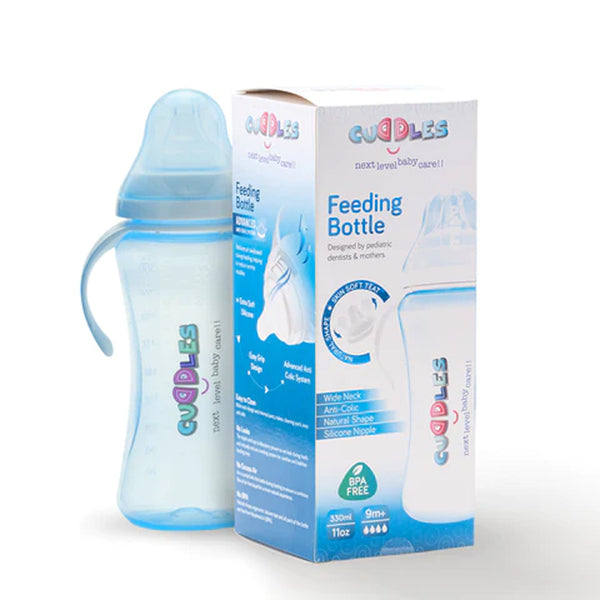 Cutie Baby Bottle With Handle And Filter - 150ml - Blue